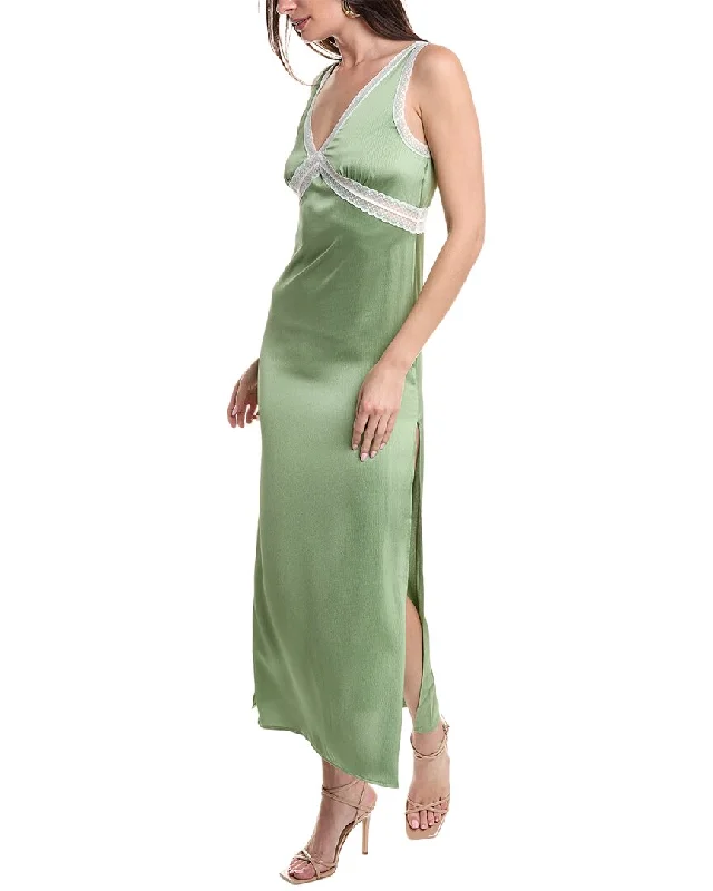 women's ruffle dressesEmmie Rose Hammered Satin Maxi Dress