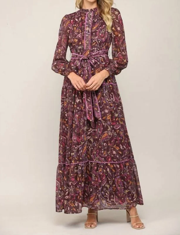 women's eco-friendly dressesChiffon Maxi Dress In Violet