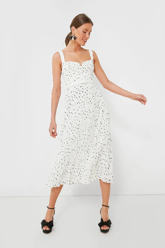 Embellished DressPolka Dot Chiffon Midi Dress