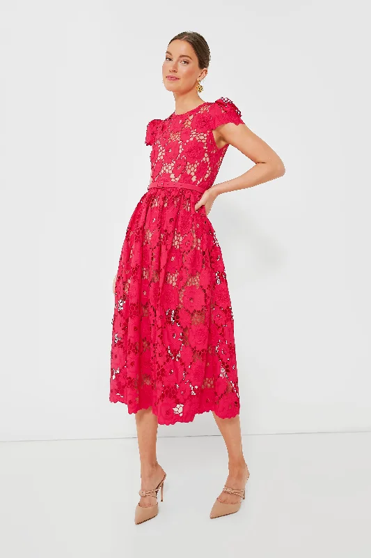 women's made-to-order dressesRed Poppy Midi Dress