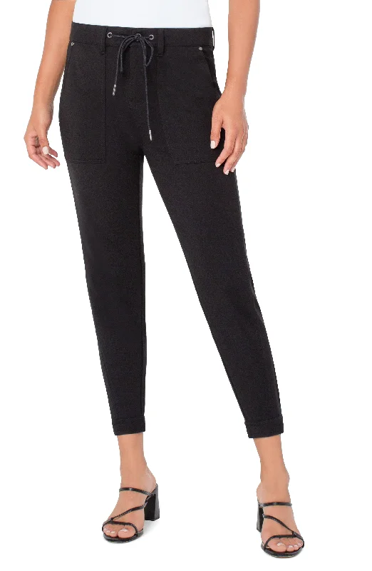 women's denim pantsUTILITY JOGGER WITH SNAP HEM