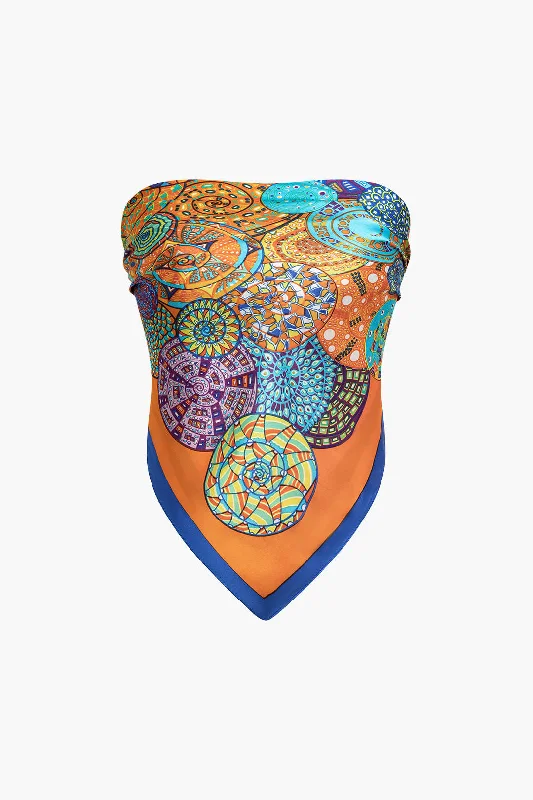 Zip-Up DressBohemian Print Scarf