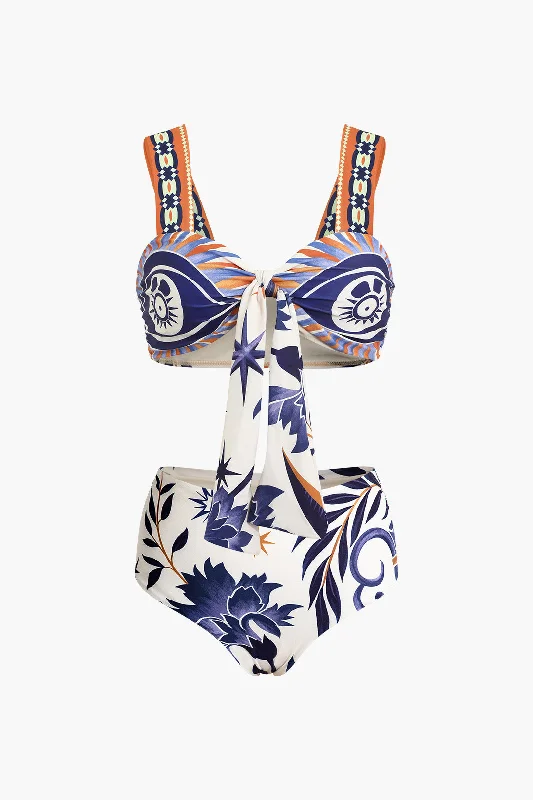 women's cocktail dressesTribal Print Two-Piece Swimsuit Bikini Set