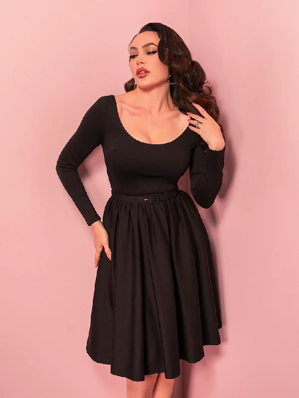 Peplum Hem DressPRE-ORDER - Troublemaker Swing Dress in Black - Vixen by Micheline Pitt