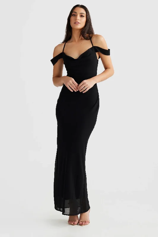 Neon DressVienna Bias Cut Gown - Black